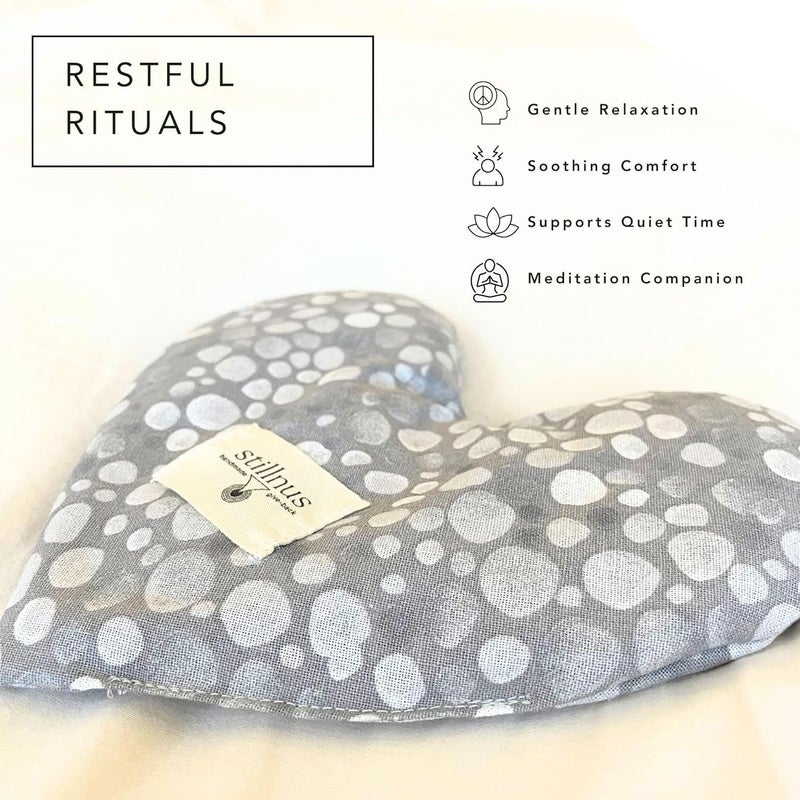 stillnus Weighted Heart Eye Pillow with Organic Lavender & Flaxseed – Relaxation Gift for Women, Meditation Tool, Mindful Rest, Cooling Eye Mask, Wellness Self-Care Kit - Image 4